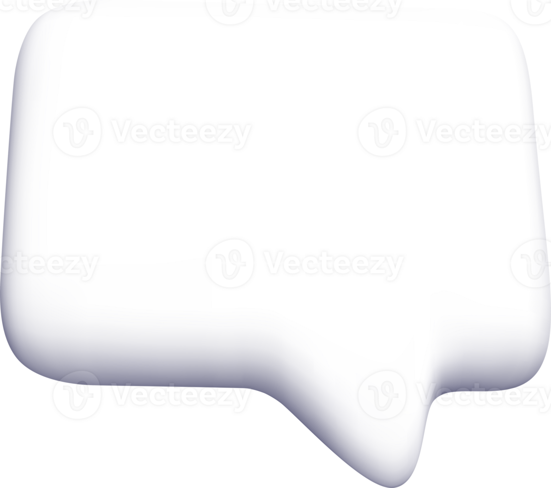 3D Blank Speech White Bubble png