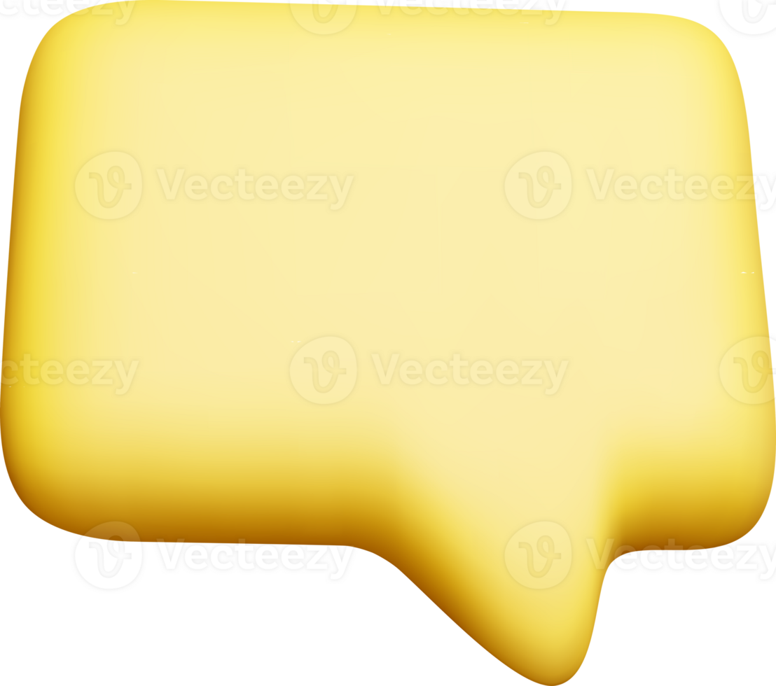 3D Blank Speech Bubble Yellow Icon png
