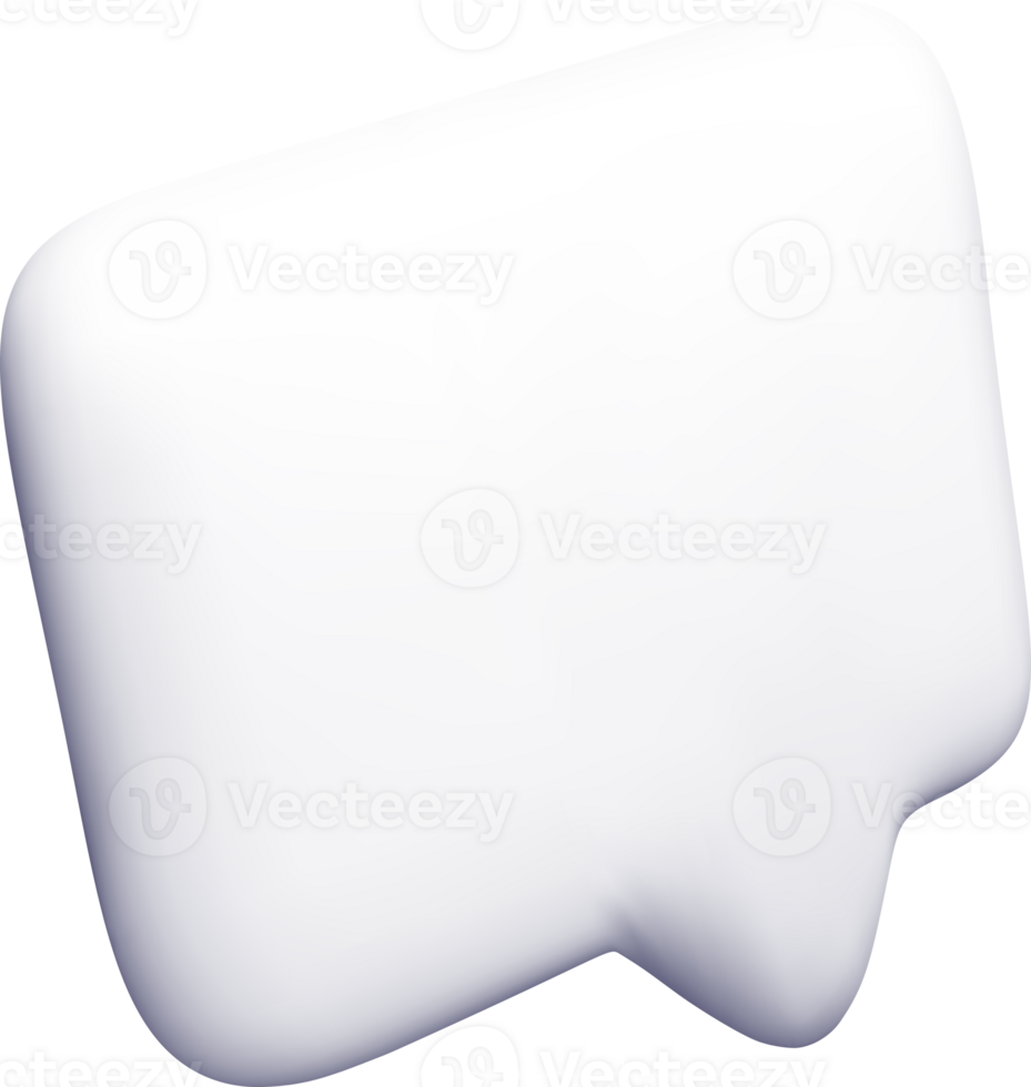 3D Blank White Speech Bubble Symbol png