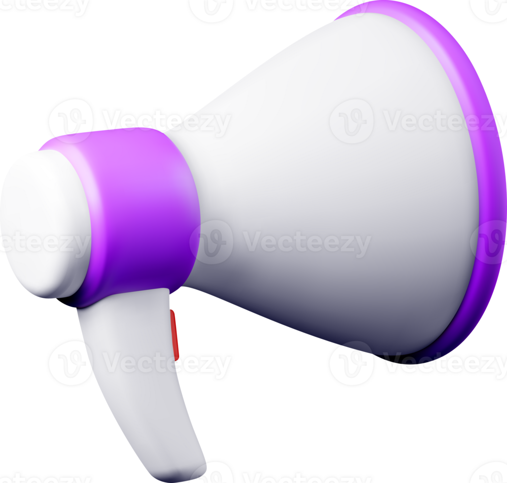 3D plastic megaphone bullhorn or loudspeaker png