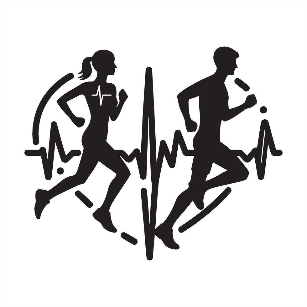 Miles Together Heartbeats Aligned vector