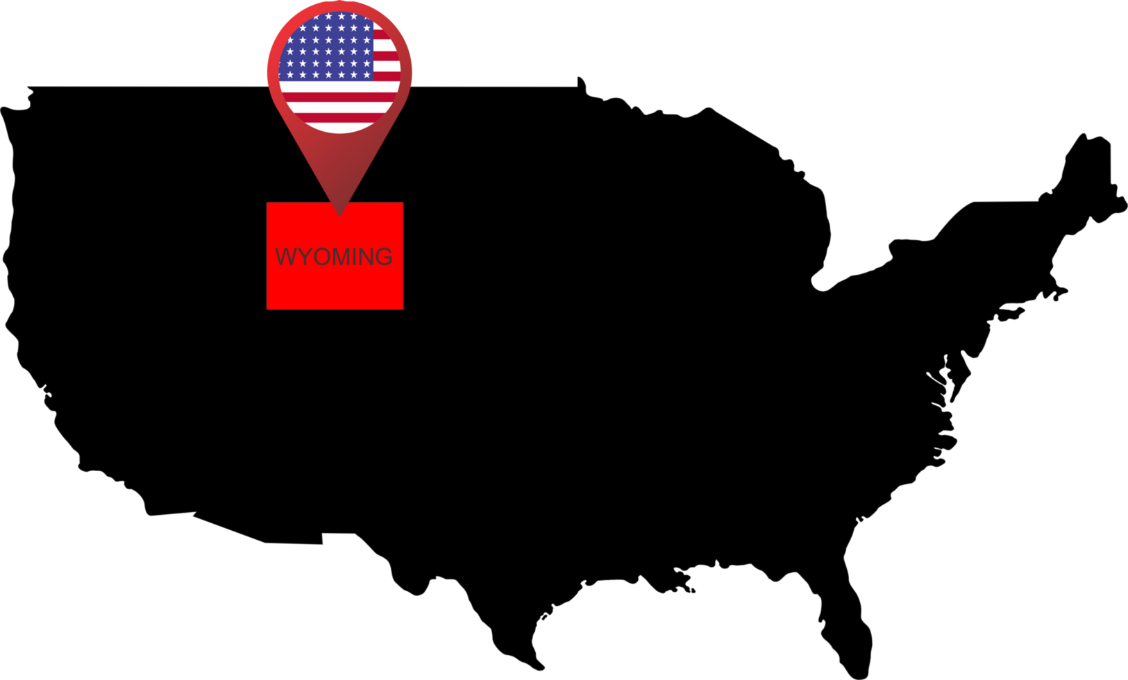WYOMING pin map location flag png