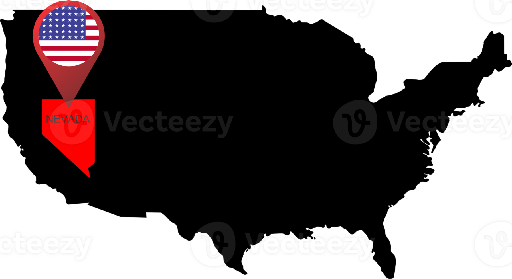 NEVADA pin map location flag png