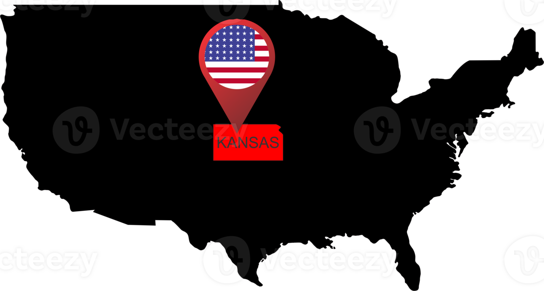 KANSAS pin map location flag png