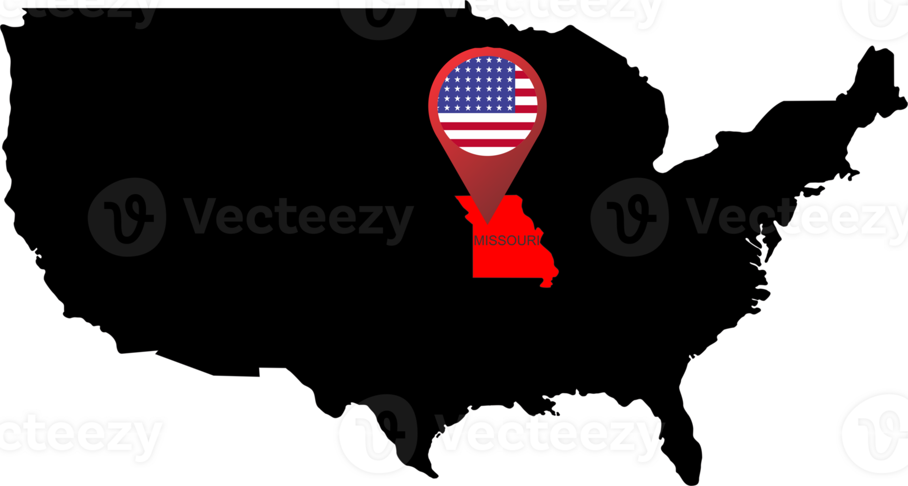 MISSOURI pin map location flag png