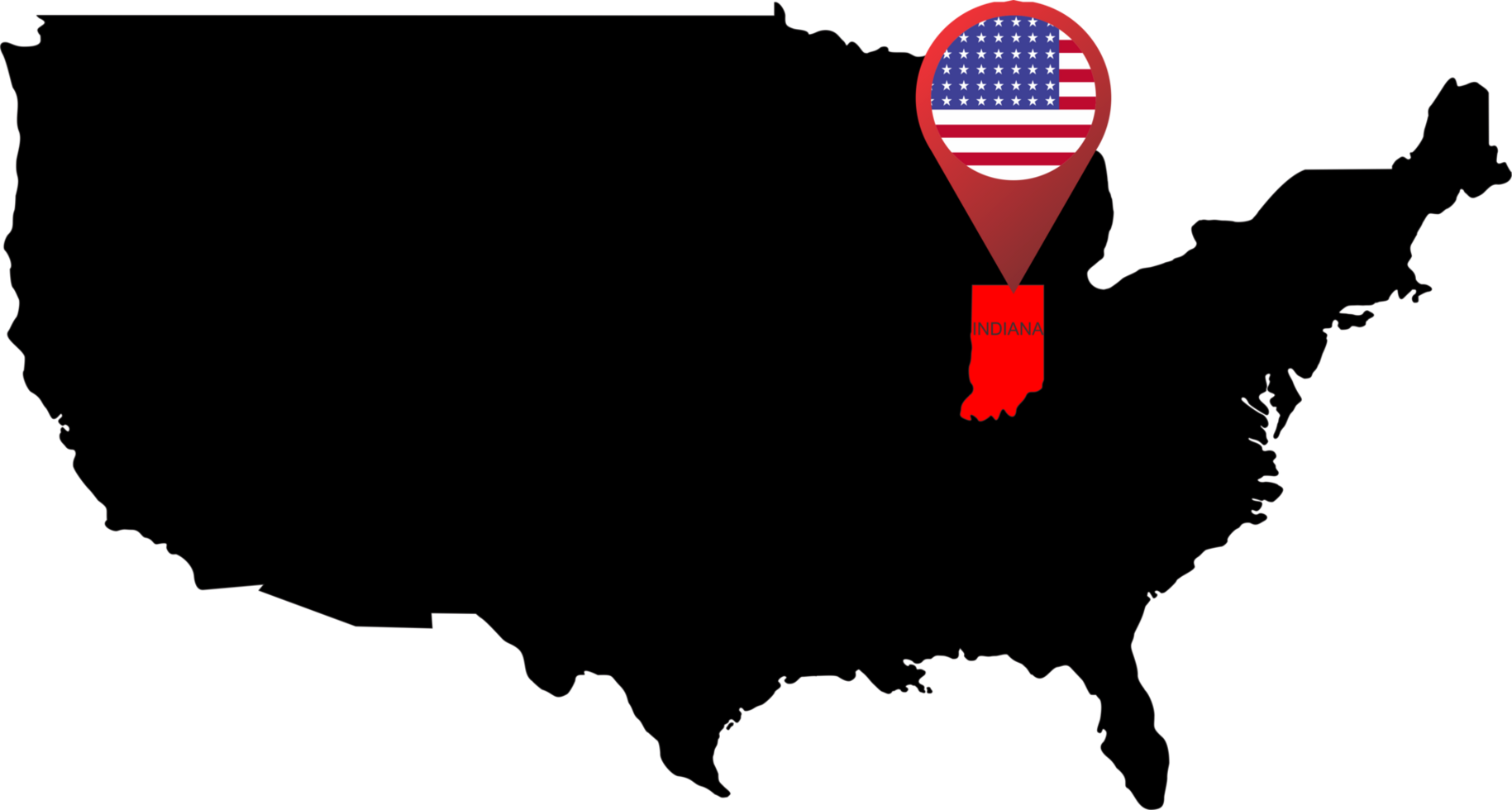 INDIANA pin map location flag png