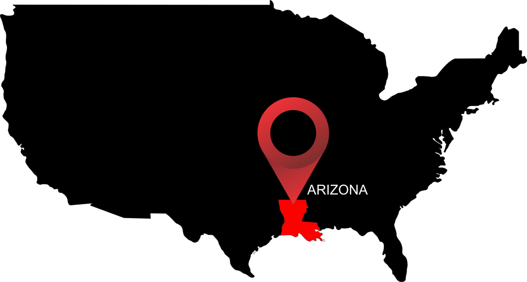 LOUISIANA pin map location png