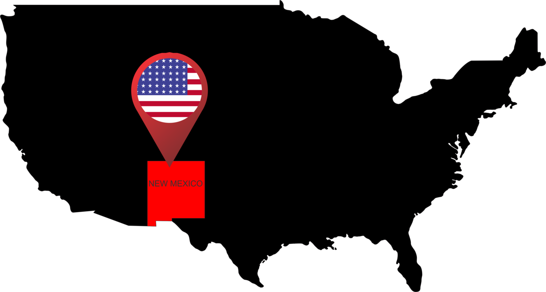 NEW MEXICO pin map location flag png