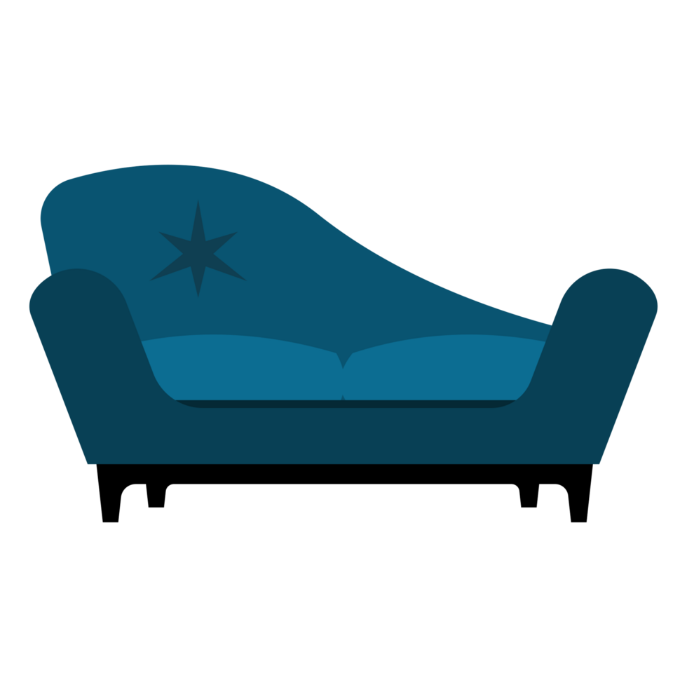 a blue couch with a star on it png
