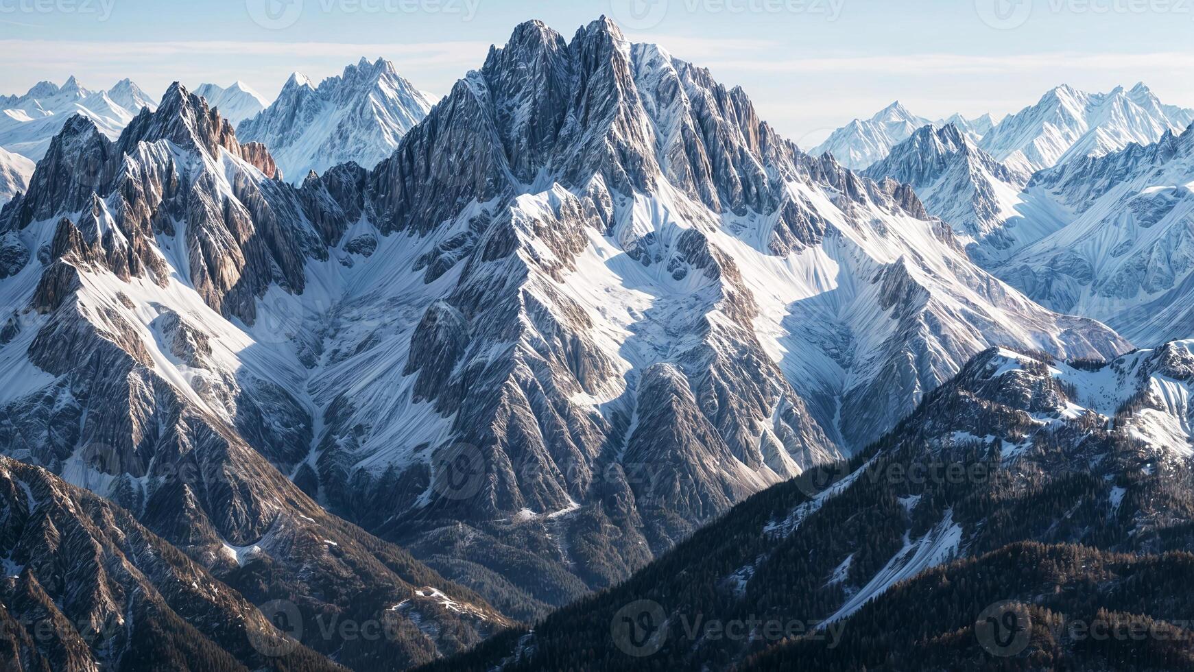 A view of the mountains from above photo