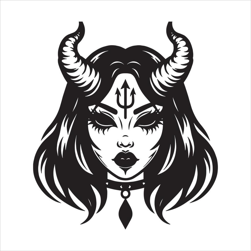 The Sinister Smile of Demon Girl vector