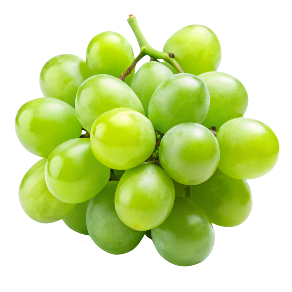 Cluster of green grapes with smooth, round surfaces, capturing freshness and juiciness, perfect for a summer snack png