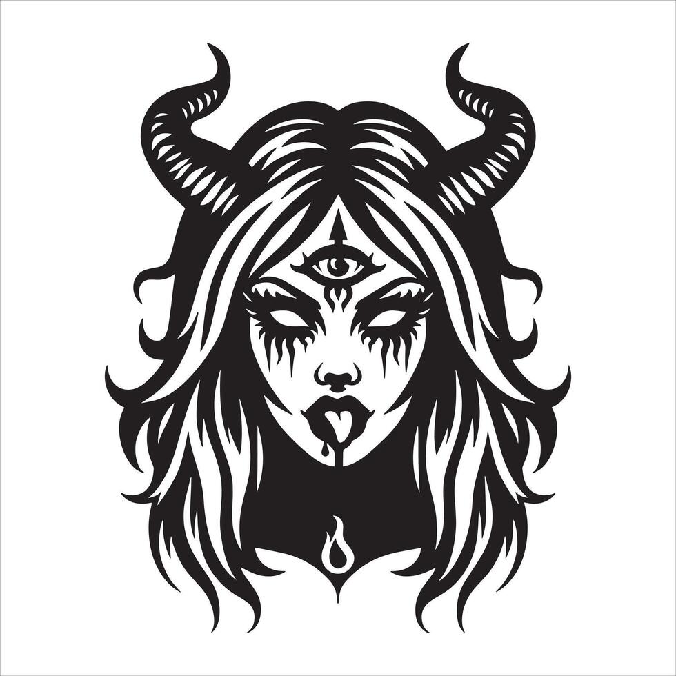 The Burning Heart of Demon Girl vector