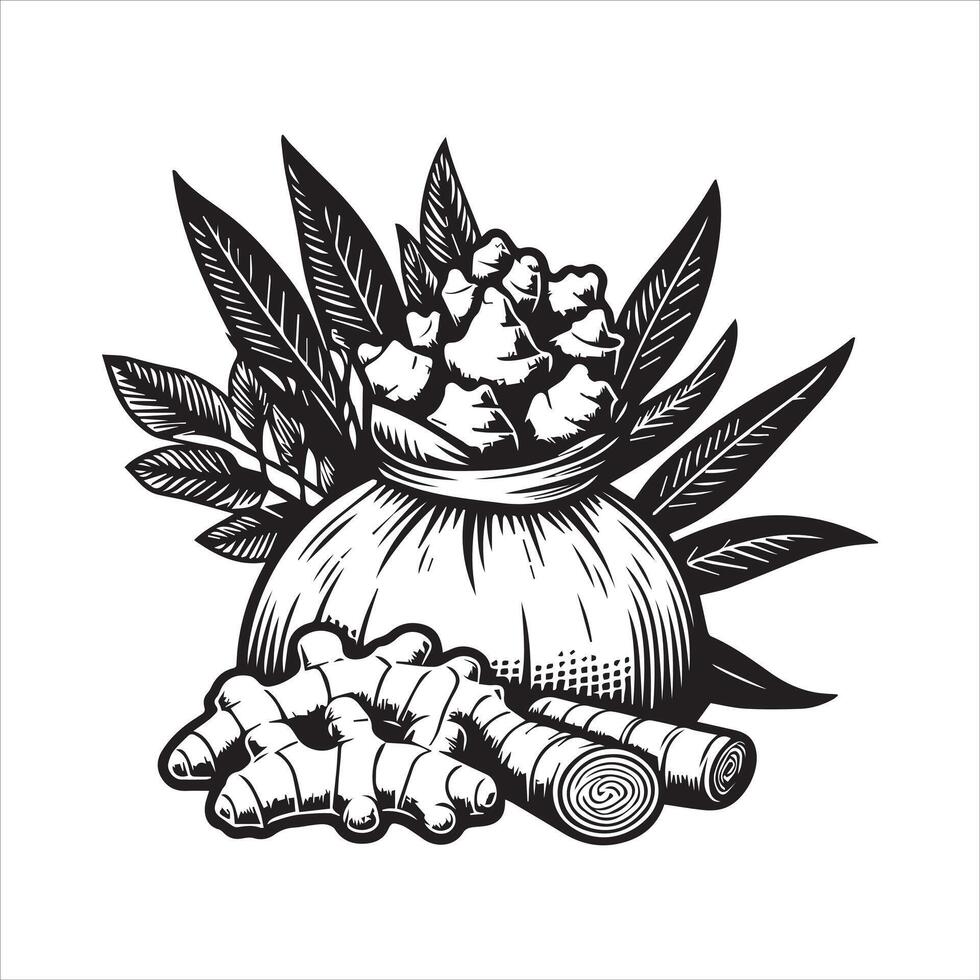 Ginger on the Sack Rustic Charm vector