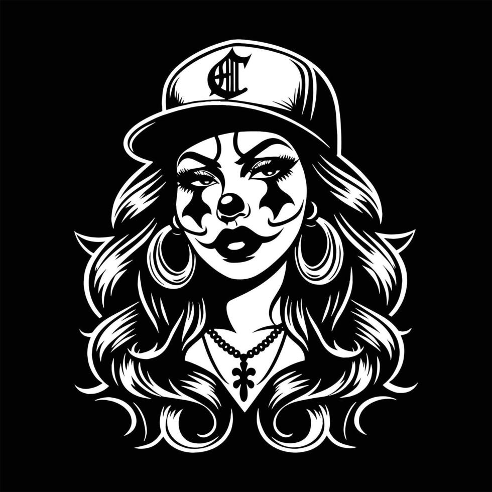 Gangster Girl Rising Through the Shadows vector