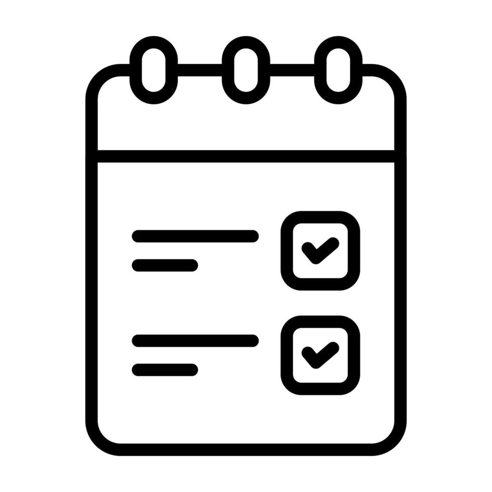 Simple To Do List outline icon. The icon can be used for websites, print templates, presentation templates, illustrations, etc vector