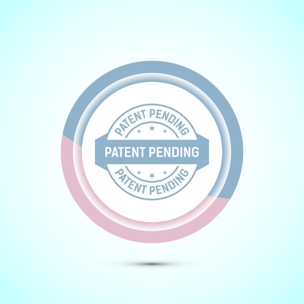 Patent pending icon design illustration, patent pending logo, badge, seal emblem, Pastel color button design vector