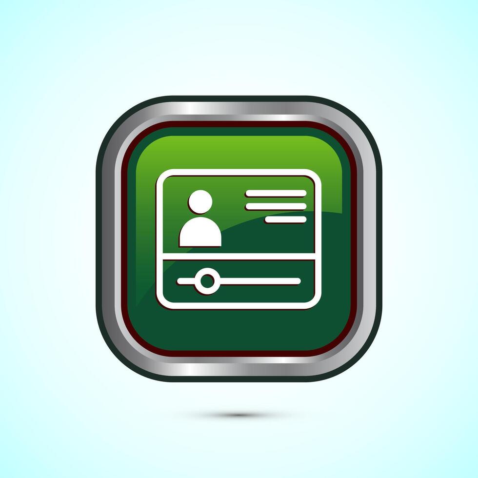 lectures icon design illustration, conference icon, Online seminar sign, Green color square button design vector