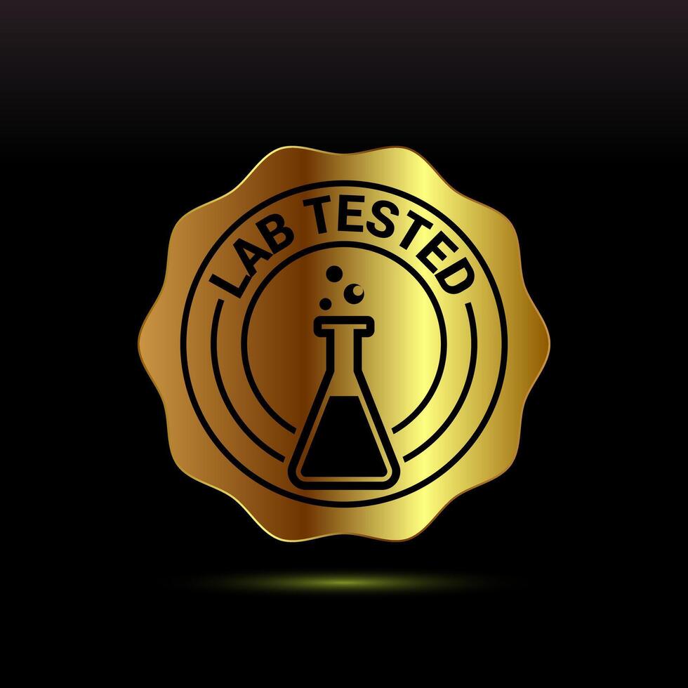 Lab tested icon. Laboratory testing product quality certificate sign symbol vector