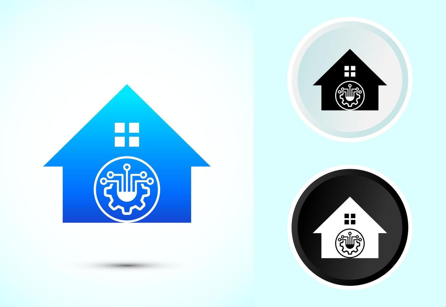 Smart house icon illustration, Smart home technology and automation vector