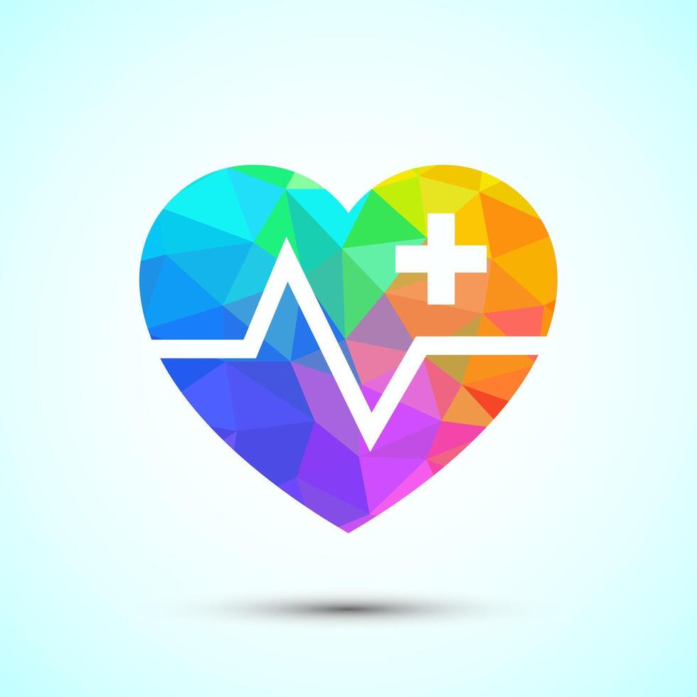 Medical and healthcare icon, icon for medical apps and websites, low poly style vector