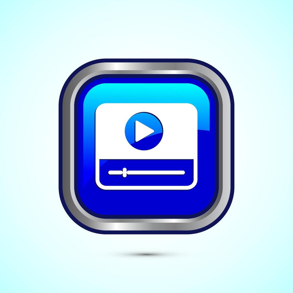 lectures icon design illustration, conference icon, Online seminar sign, Blue color square button design vector