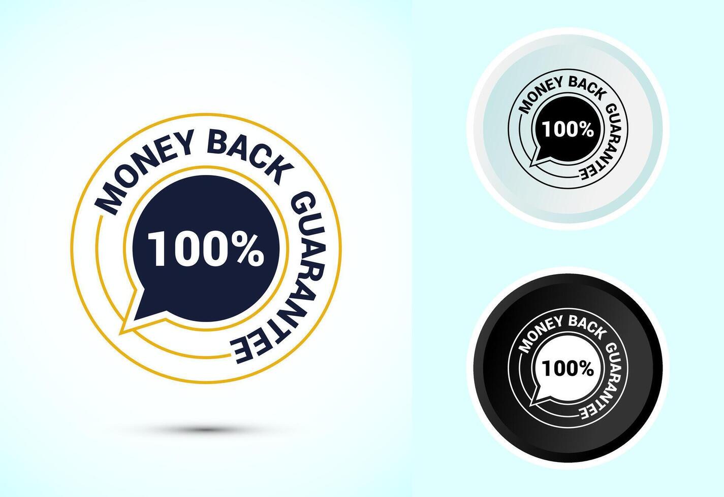 Money back guarantee icon. Money back guarantee badge and label vector