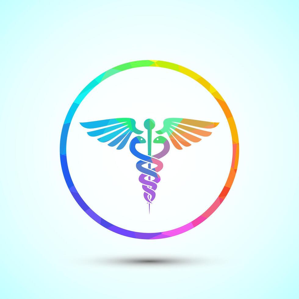 Medical and healthcare icon, icon for medical apps, low poly style vector