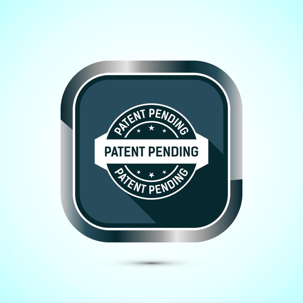 Patent pending icon design illustration, patent pending logo, badge, seal emblem, Gray shadow button design vector