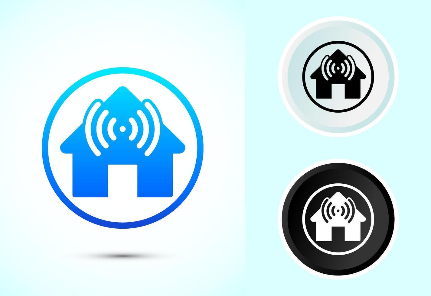 Smart house icon, Smart home technology and automation vector