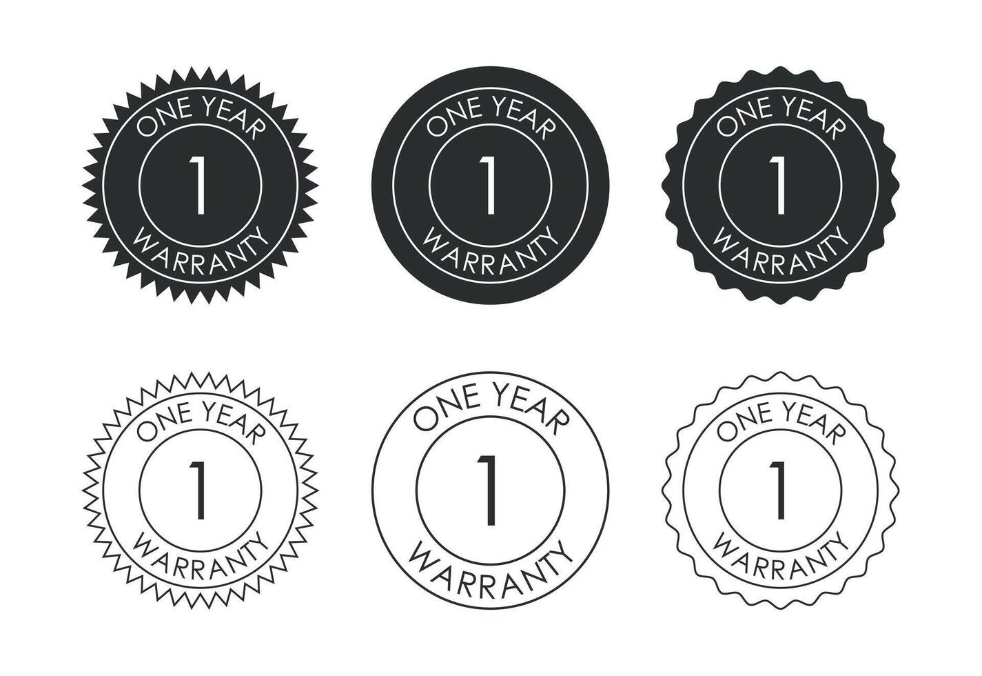 Advertising 1 year warranty badge, Warranty logo icon sign vector