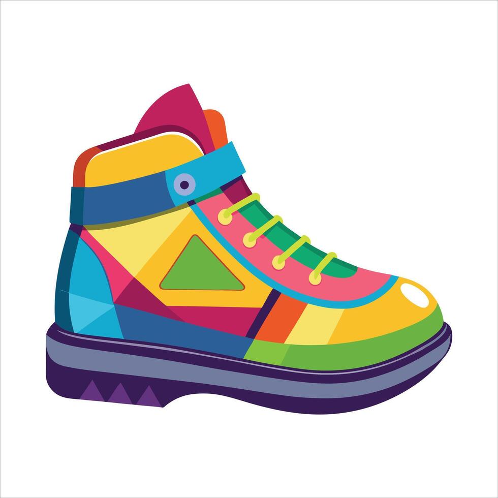 Camping shoe color model vector