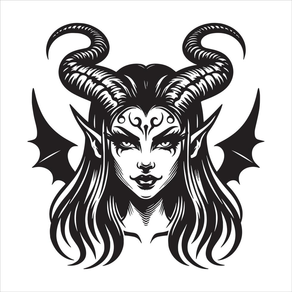 The Shadowed Curse of Demon Girl vector