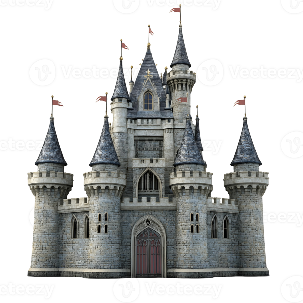 Royal Castle with Elegant Towers and Banners png
