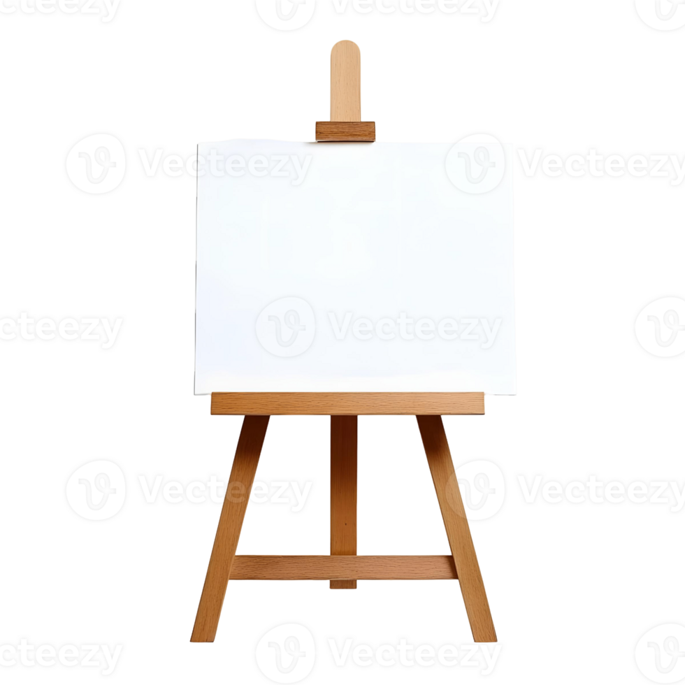 Minimalist Art Easel Displaying a Fresh Canvas png