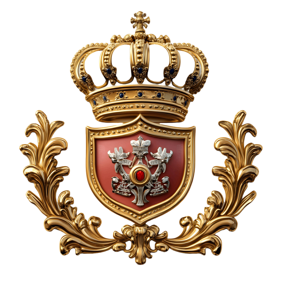 Royal Kingdom Crest with Ornate Details png