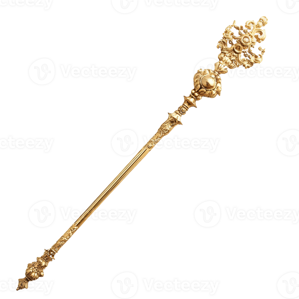 Ornate Royal Scepter with Fine Detailing png
