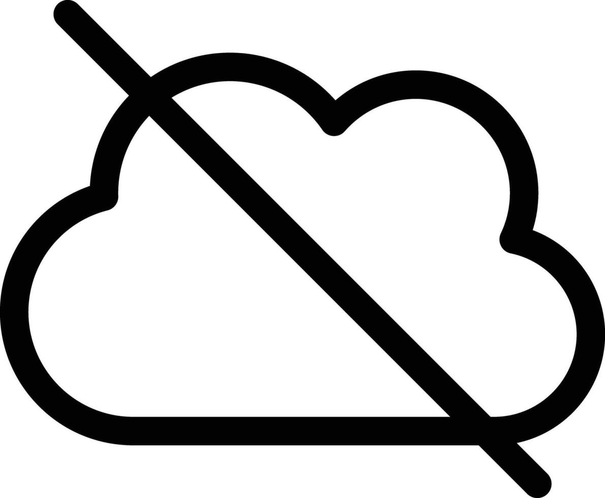 Cloud off icon isolated on white background . No cloud icon . illustration vector