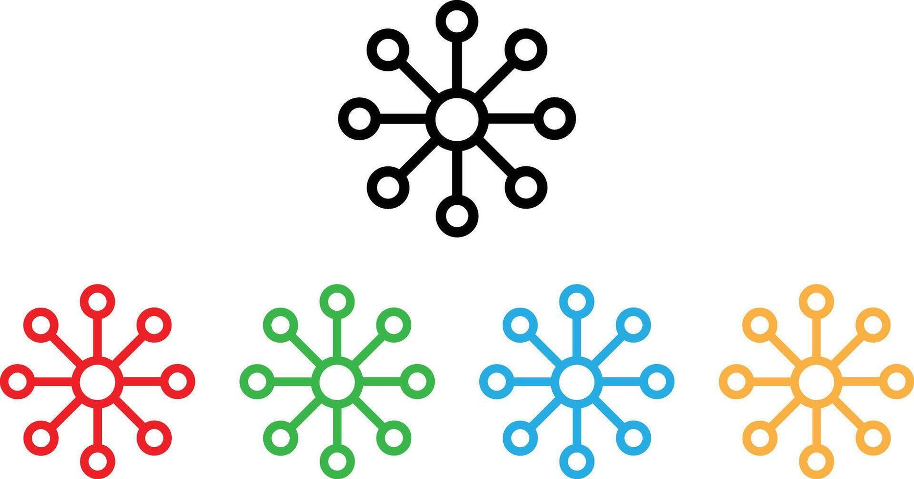 Colorful network connection icon set in different colors . Network connectivity icon. illustration vector