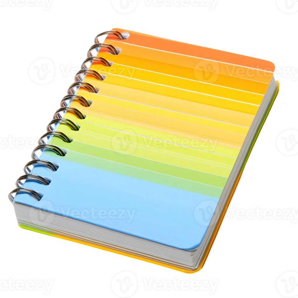 Notebook with Colorful Design and Lined Paper png