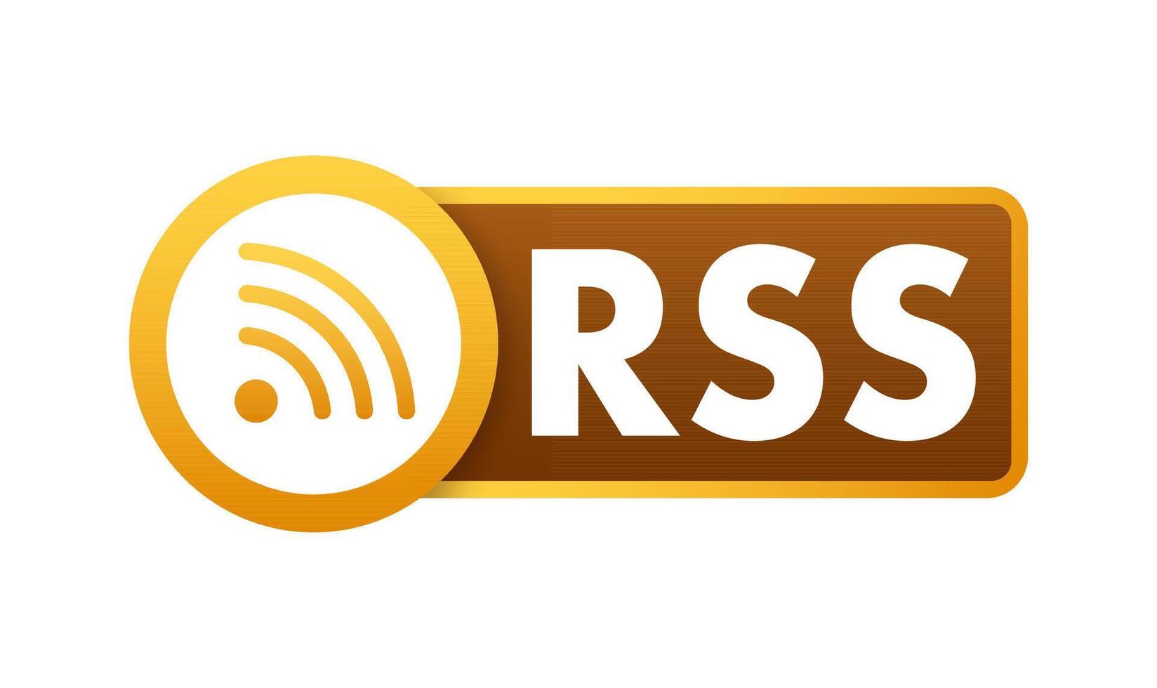 RSS Feed Symbol with Orange and Brown Design vector