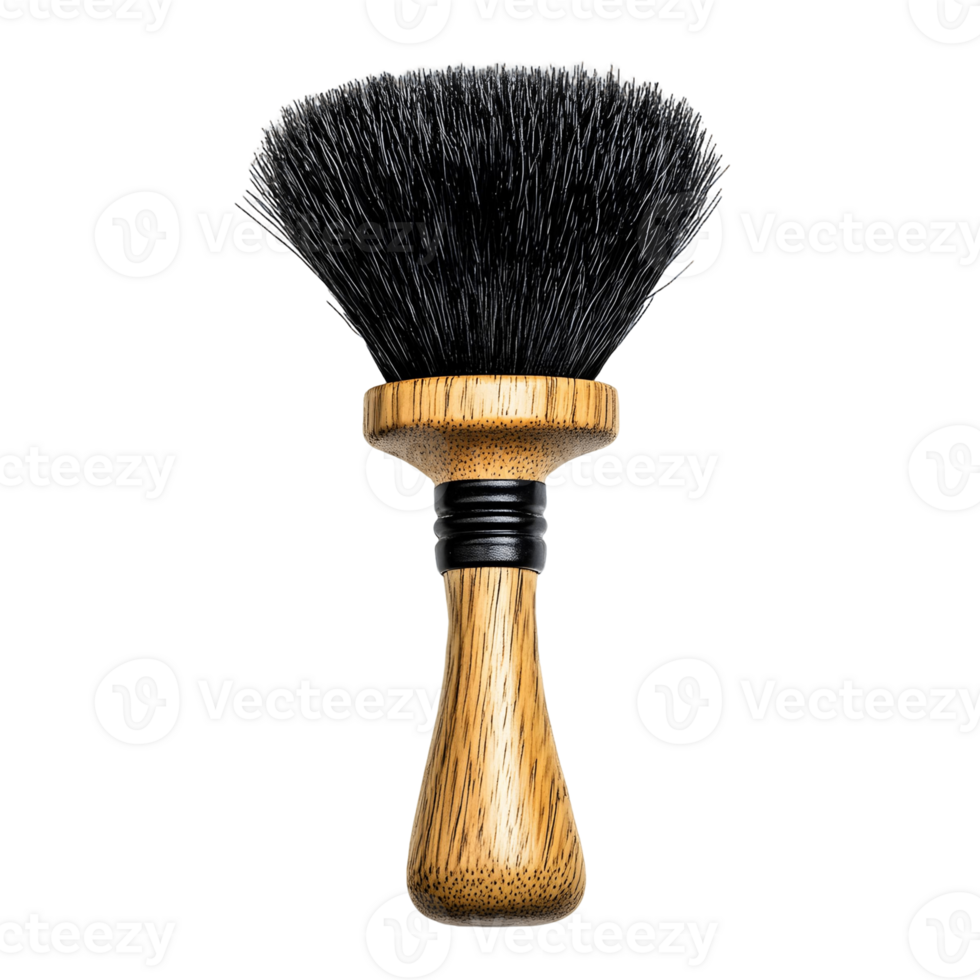 Elegant Wooden Brush with a Polished Black Handle png