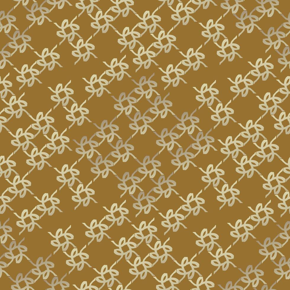 Gold lines pattern of abstract floral motif in a seamless lace formation. vector