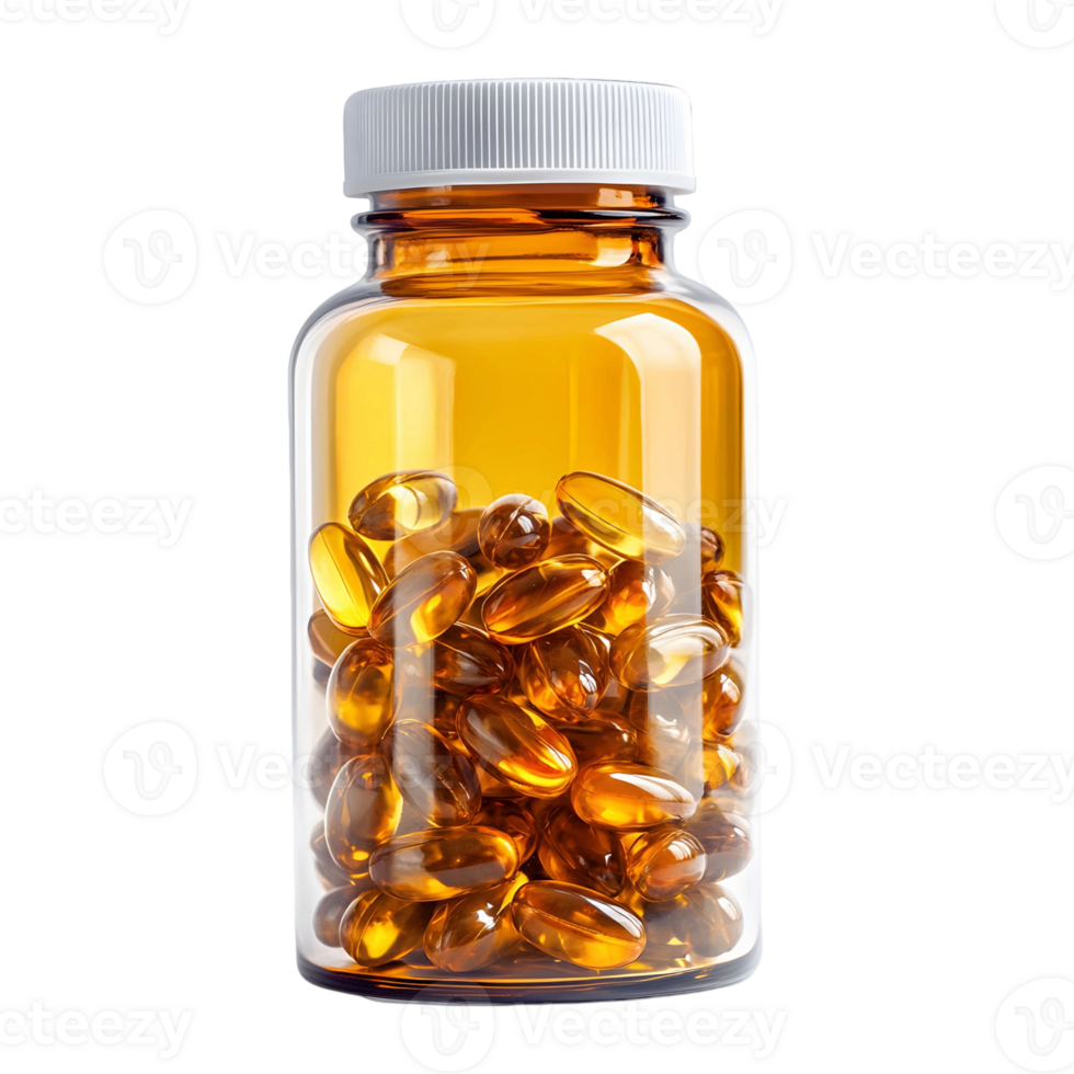 Bottle of Pills with White Cap Displayed png