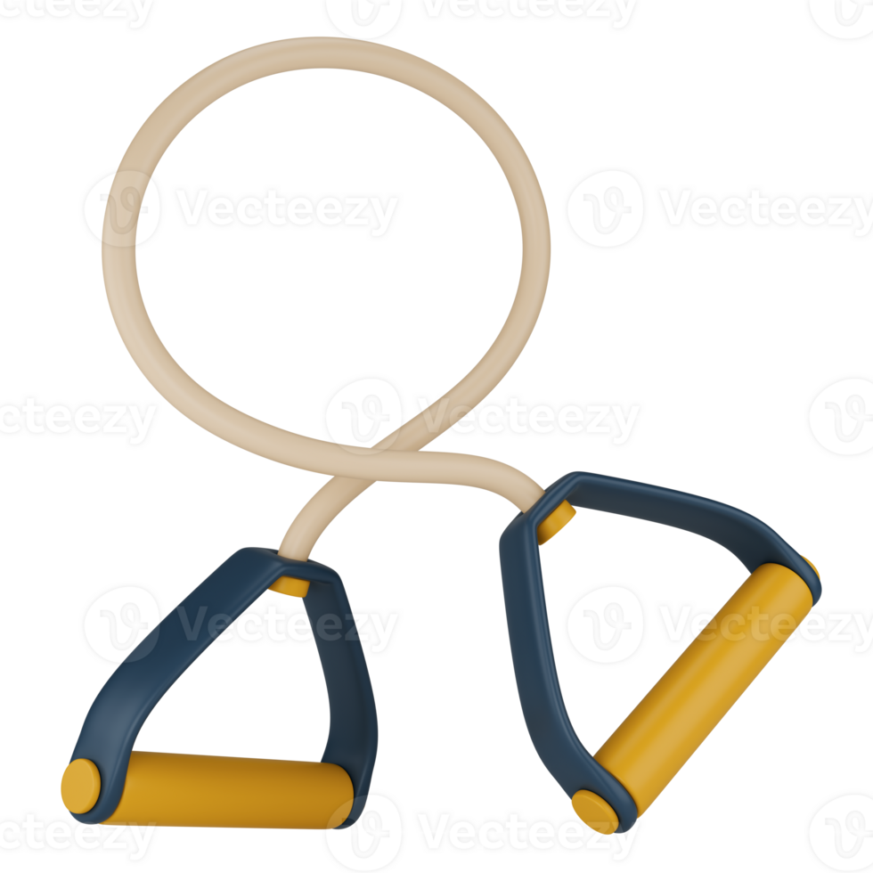 Stylized resistance band with handles. Isolated on transparent background png