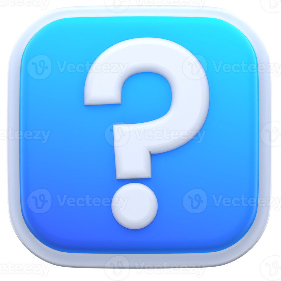 3d illustration question mark png