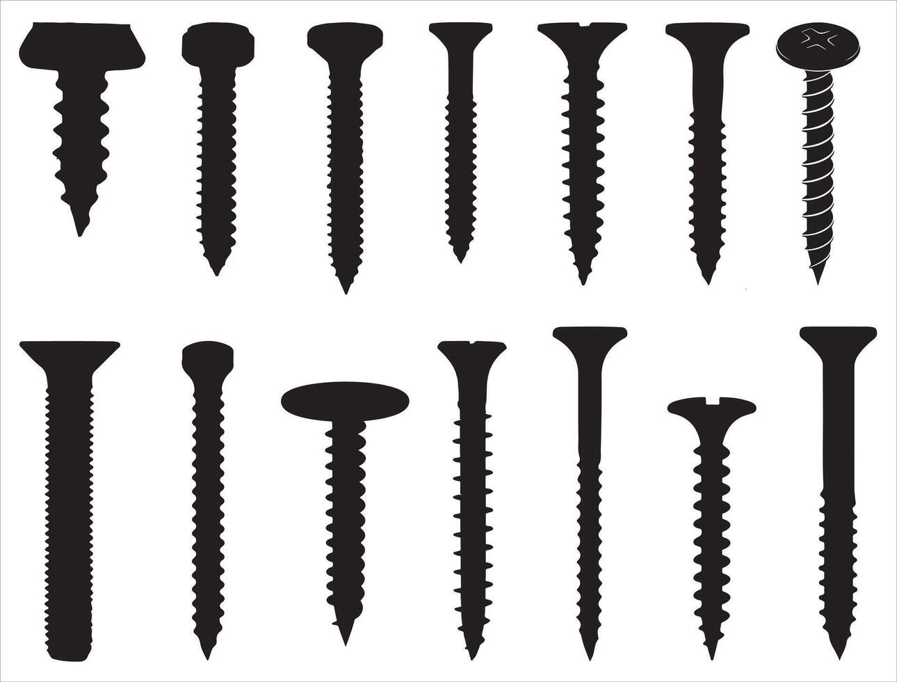 Screw silhouette white background vector
