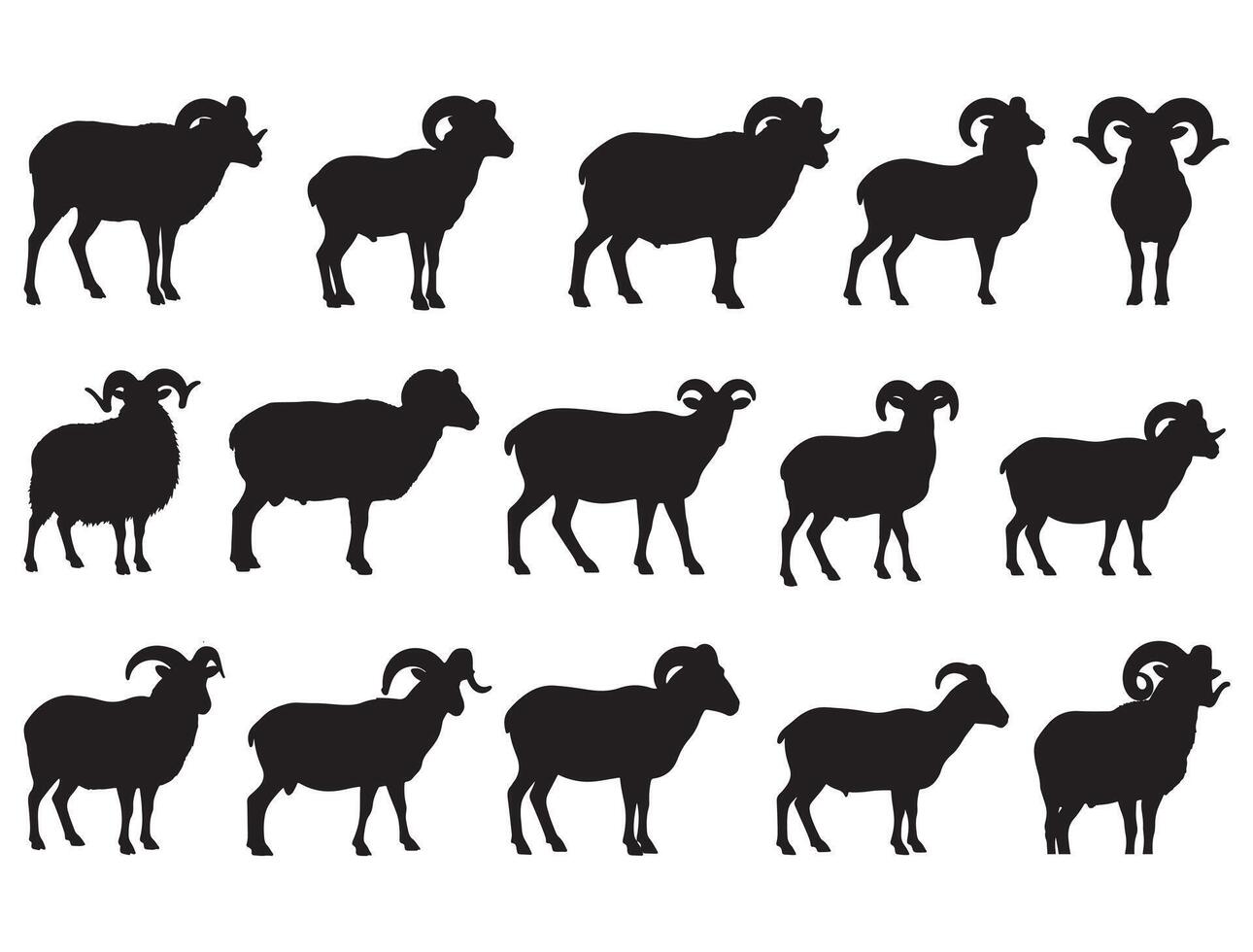 Ram silhouette white background vector