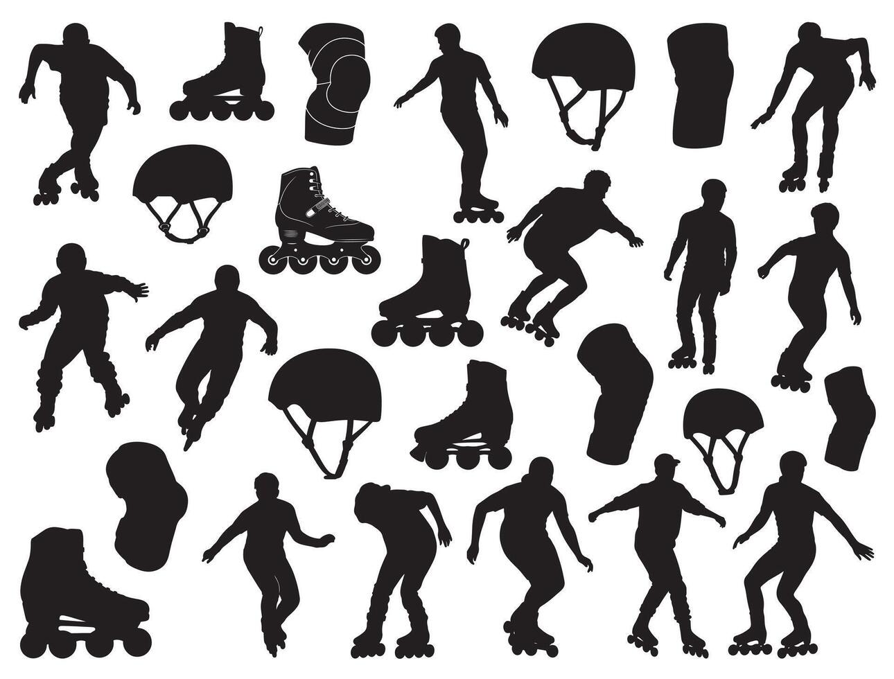 Roller skate silhouette white background vector