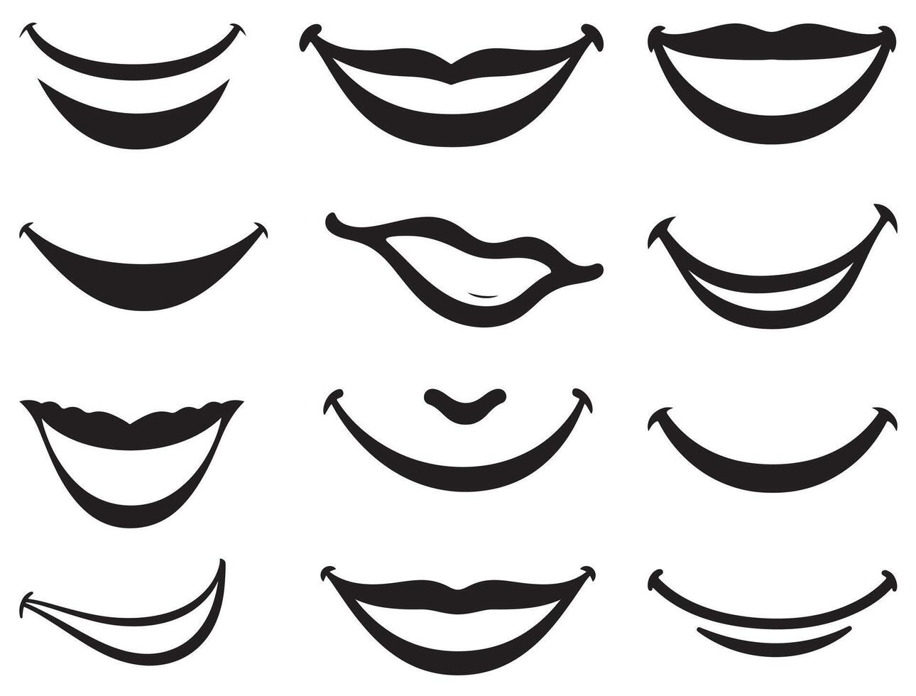 Smiles silhouette white background vector